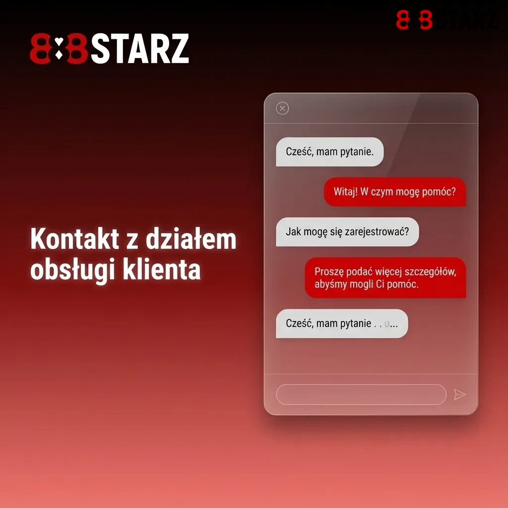 Ikona wsparcia: czat na żywo, e‑maile support@888starz.com i payments@888starz.com oraz formularz kontaktowy