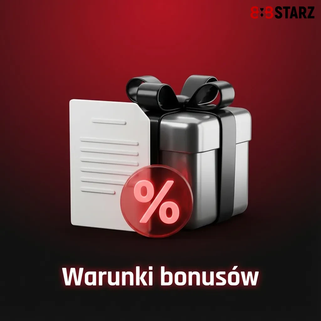 Infografika “Warunki bonusów” z listą zasad dotyczących bonusów kasynowych i wymogów obrotu w języku polskim