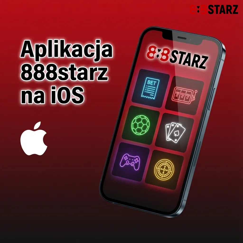 Ekran iPhone z uruchomioną aplikacją 888starz iOS, pokazujący zakłady sportowe, esport, kasyno online i na żywo