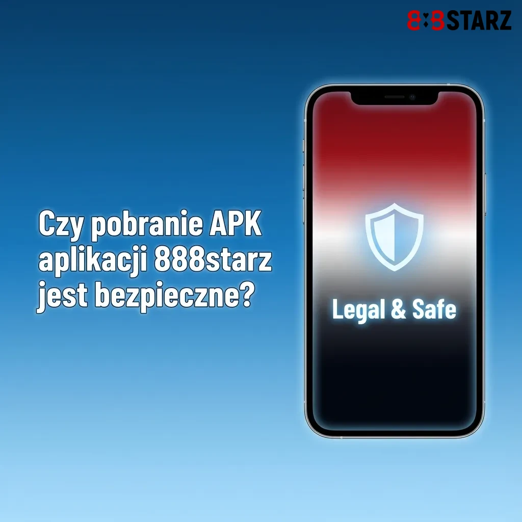 Ekran smartfona z logo 888starz i ikoną APK, otoczony symbolami kłódki, tarczy i certyfikatu Curacao eGaming