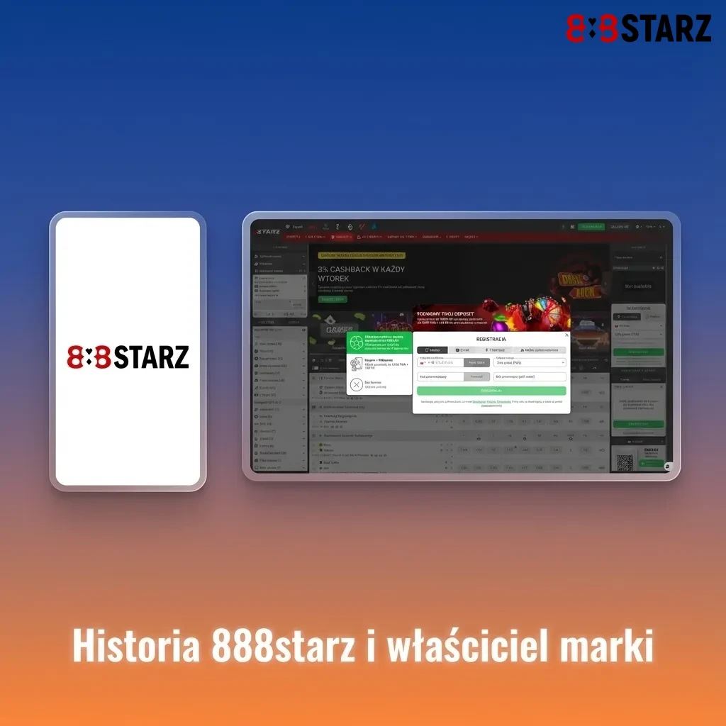 Infografika o historii marki 888starz, licencji Curaçao i strategii rozwoju kasyna online skierowanego do Polaków