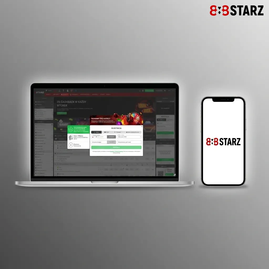 Zrzut ekranu strony 888starz po polsku z menu Sport, Na żywo, E‑sport, Kasyno, Gry na żywo, Promocje oraz listą lig po lewej