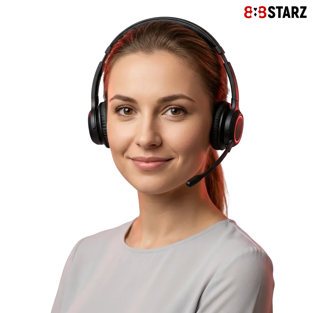 Strona „Kontakty 888starz w Polsce” z ikonami e-maila, czatu, telefonu i mediów społecznościowych dla polskich użytkowników