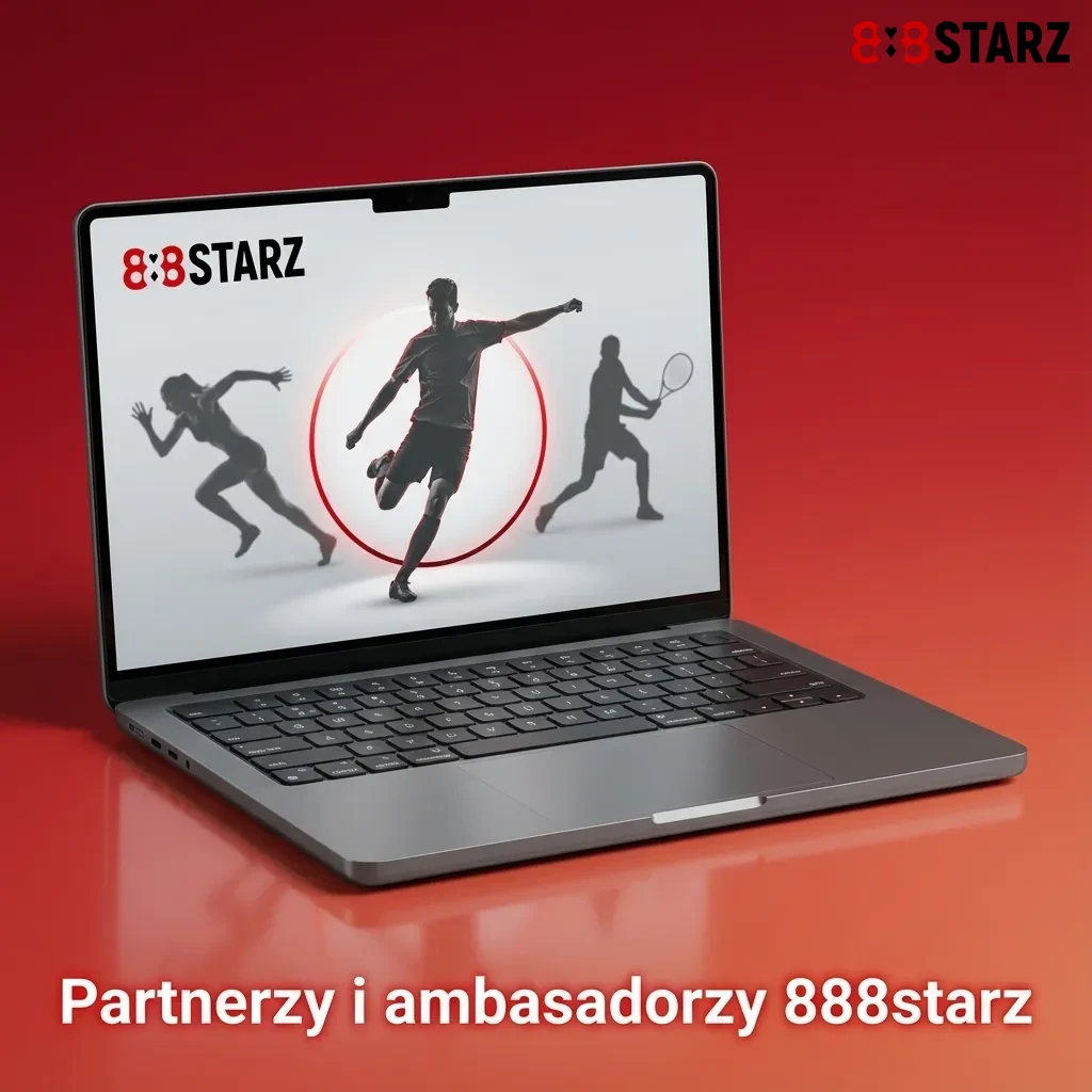 Grafika „Partnerzy i ambasadorzy 888starz” z ikonami mediów, esportu, kasyna online i płatności dla graczy z Polski