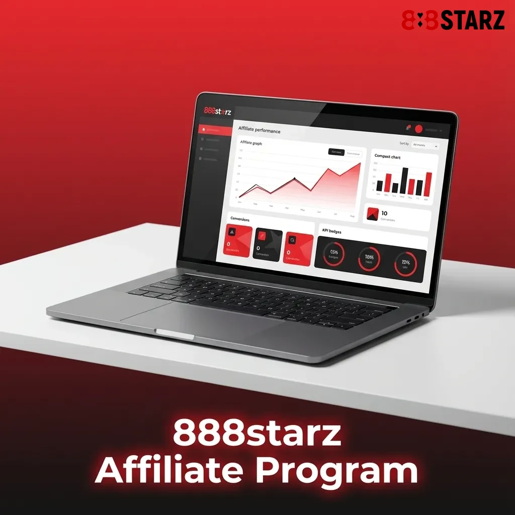 888starz affiliate program dashboard showing revenue tracking, commission rates, and promotional tools for partners