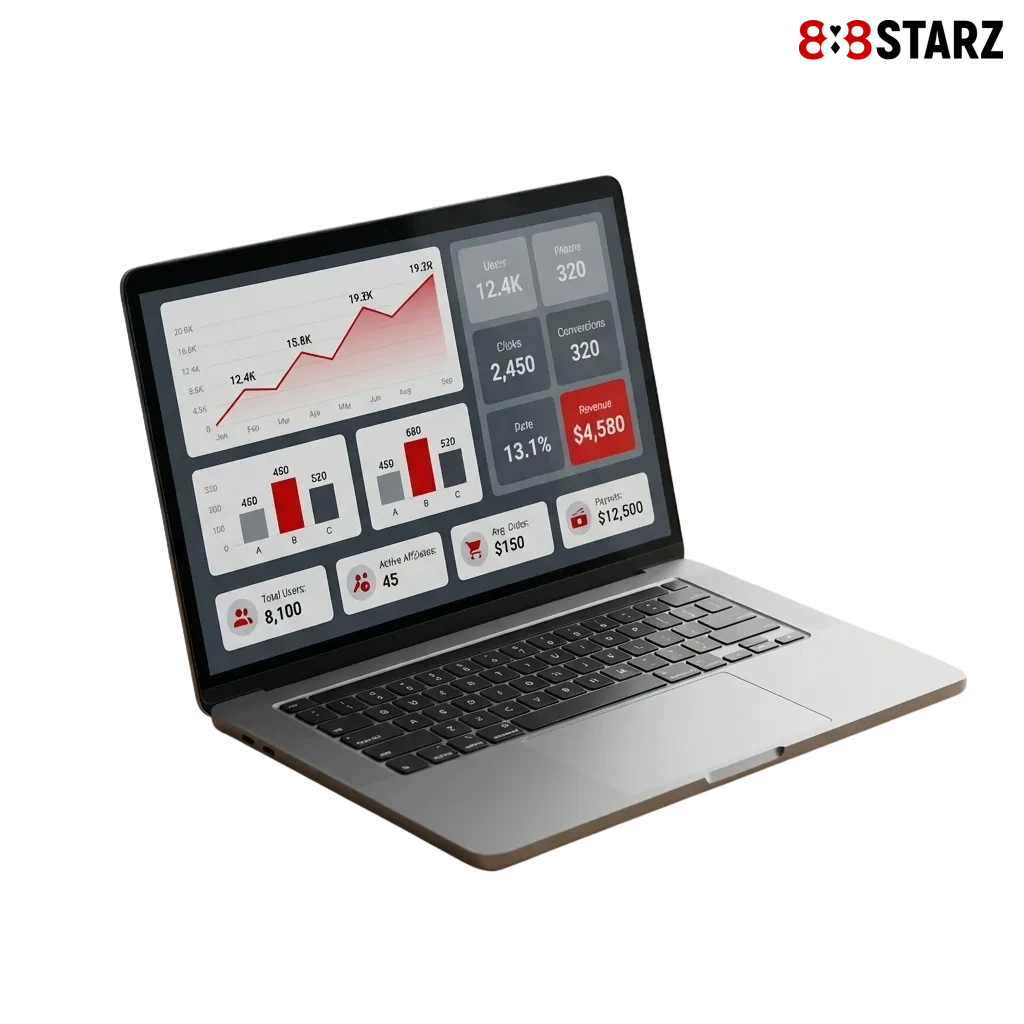 888starz affiliate program dashboard showing commission structures and partner earnings for betting traffic monetization