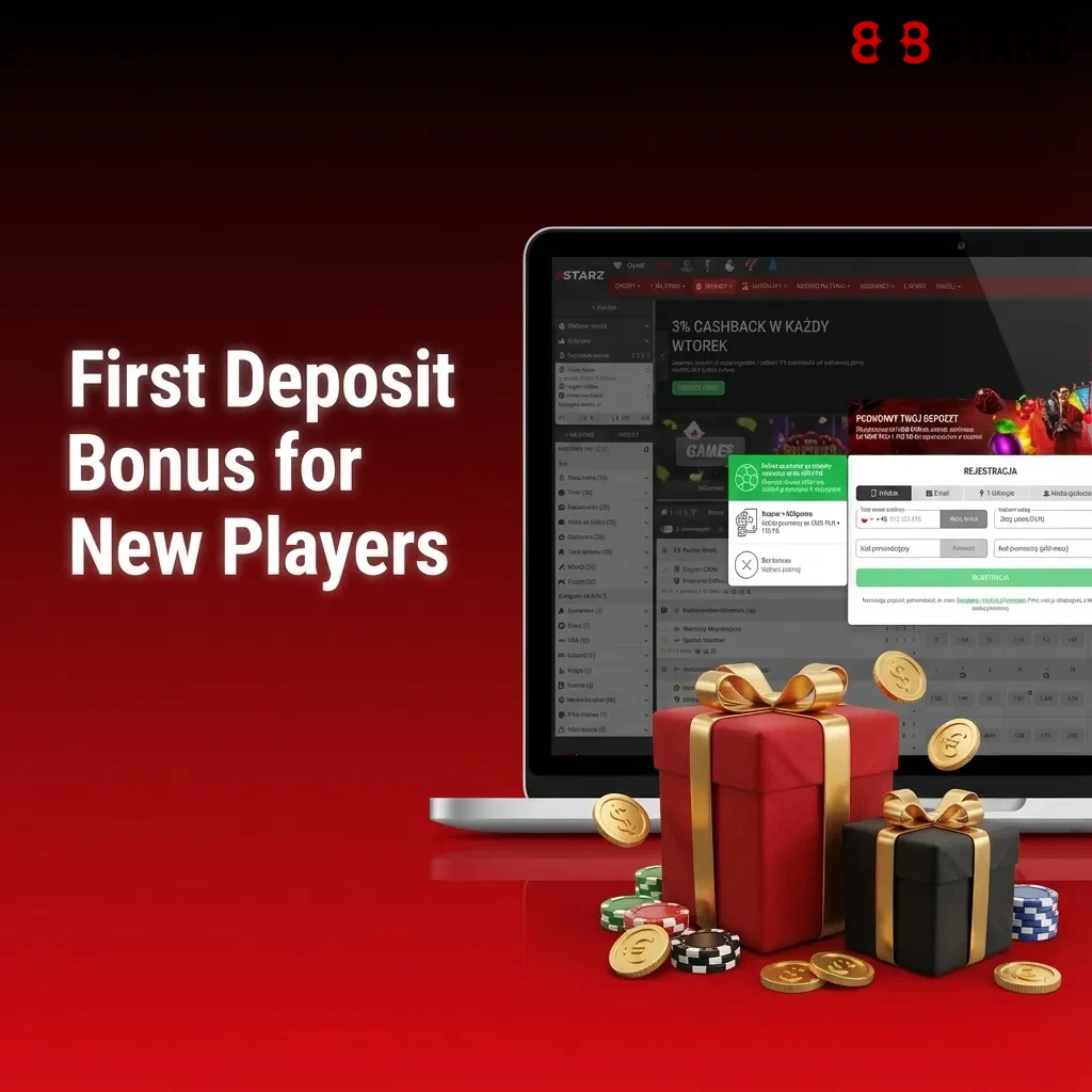 New player welcome bonus options in Poland: casino bonus with free spins or sports betting bonus on first deposit.
