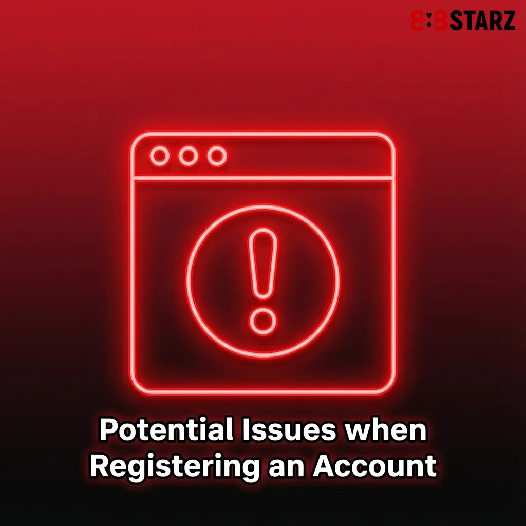 Troubleshooting guide showing common account registration problems like email errors, confirmation codes, and form issues with solutions