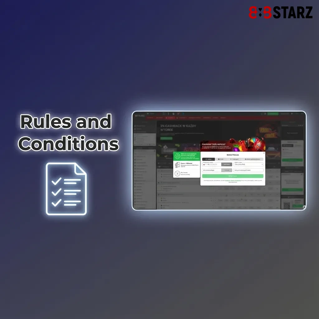 Online gambling rules page showing age requirements, account limits, bonus terms, and verification obligations