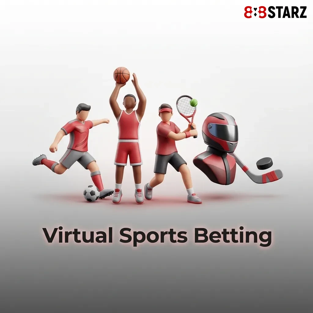 Computer-generated virtual sports match on screen showing 24/7 betting options including football, basketball, and horse racing